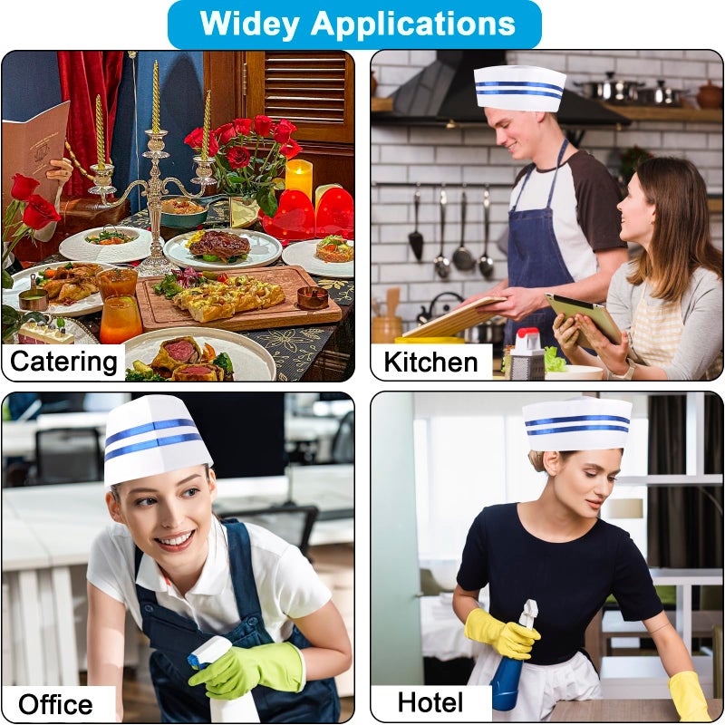 QZUnique Chef Hat Unisex Elastic Kitchen Cooking Chef Cap Adult Adjustable Baking Hat Reusable Food Service Hair Nets - Image 5